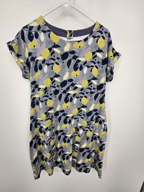 Weird Fish Yellow Lemon Print Mini Dress Size 16